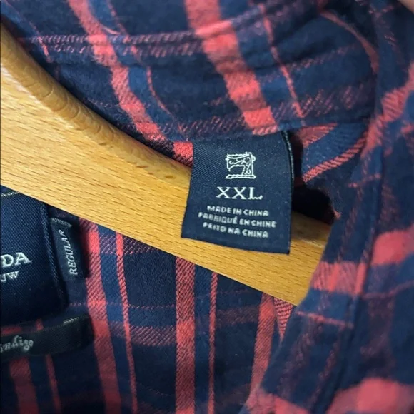 Scotch & Soda Navy and Red Plaid Shirt Size XXL - Picture 5 of 9